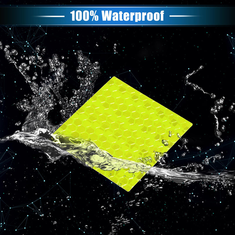 20 Pcs Reflective Stickers, 1.97"x1.97" Square Shape Safety Tape Reflector Universal for Cars Trucks Trailers Waterproof PET Fluorescent Yellow Green