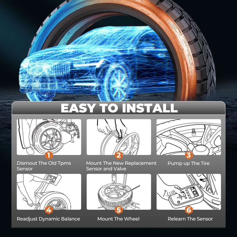 [Australia - AusPower] - 4-Pack Pre-programmed TPMS Sensor Tire Pressure Monitoring Sensor Compatible with Toyota Lexus, Camry Corolla, Avalon, RAV4, Prius, Tacoma, Tundra, C-HR, Venza, ES, GX, LC, LX, 315MHz 