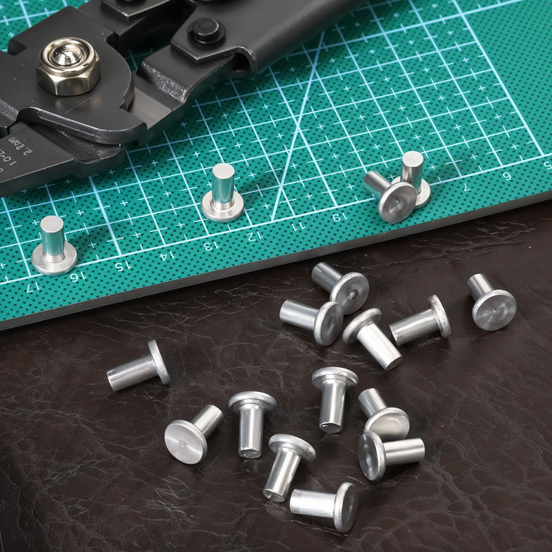 [Australia - AusPower] - 100 Pcs 3/16" Diameter X 3/8" Length Aluminum Head Rivets 0.19" Diameter 0.375" Length Aluminum Boat Rivets Fix Leaky Solid Rivet Modified Fasteners Round Head Rivet 