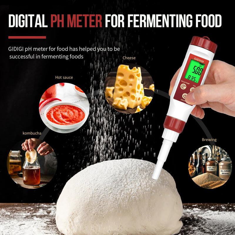 [Australia - AusPower] - pH Meter for Food,Digital pH Meter for Fermentation,Hot Sauce pH Meter Calibration Solution Kit,Includes pH 7.00, 10.01 and pH Electrode Protection Solution 