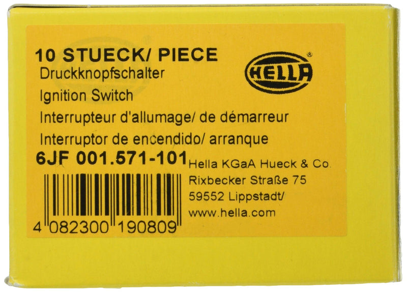 [Australia - AusPower] - HELLA 6JF 001 571-101 Ignition-/Starter Switch - Push control - Number of connectors: 2 - Bolted - Normally Open Contact - Bore Ø: 22mm - Sheet Strength: 7mm 