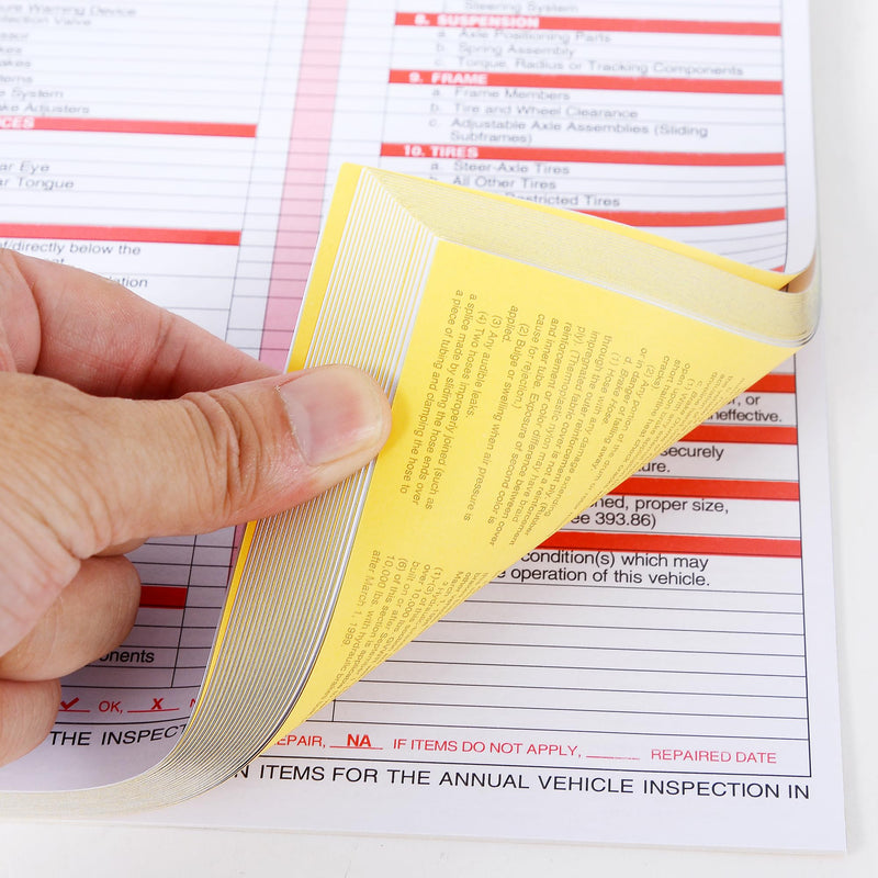 25Pack Inspection Forms and Stickers，Annual Vehicle Inspection Report，Annual Inspection Sticker，3-Ply Carbonless Form，Permanent Aluminum Adhesive Decals 25pc
