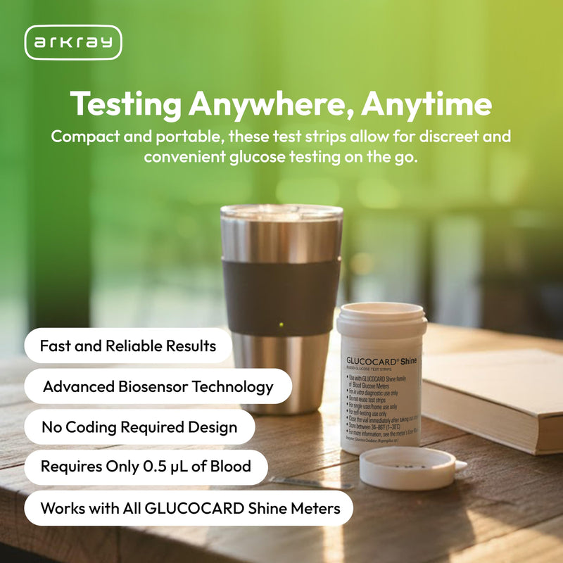 ARKRAY GLUCOCARD Shine Blood Glucose Test Strips – No Coding Required, Fast 5-Second Results, 0.5 Microliter Sample Size – Compatible with GLUCOCARD Shine Blood Glucose Meters, 50 Count 50 Count (Pack of 1)