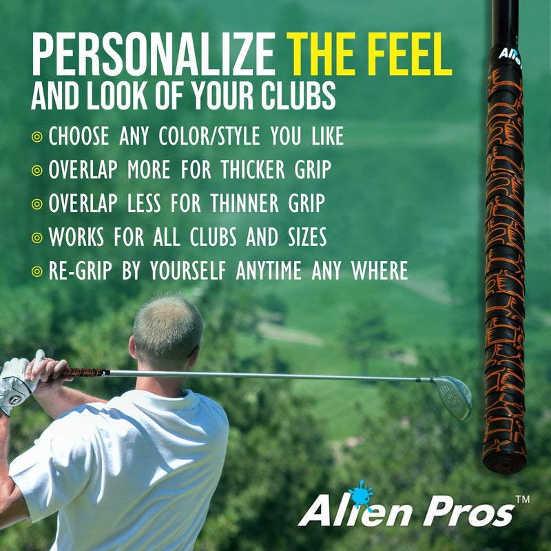 ALIEN PROS Golf Grip Wrapping Tapes - The Game-Changing Golf Club Grip Solution – Refresh Your Grip in Under a Minute (3-Pack Stars Gray) 3-Pack Stars Gray