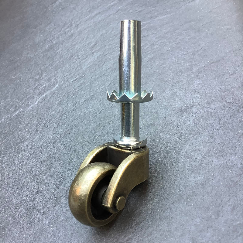 [Australia - AusPower] - 1" Swivel Stem Ball Caster Wheel, Zinc Alloy Castor for Furniture Socket Type Mounting Stem, Antique Brass, 353lbs, Pack of 4 