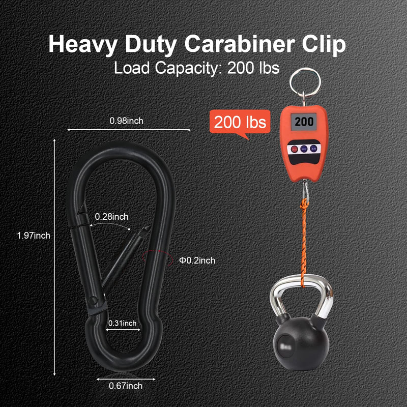 [Australia - AusPower] - KINLINK 25 Pack Black Carbon Steel Carabiner Clip, 1.97 inch Heavy Duty Spring Snap Hook, Small Carabiner Clips for Outdoor Camping, Swing, Hammock, Hiking, Fishing, Quick Link Keychain 1.97 IN 