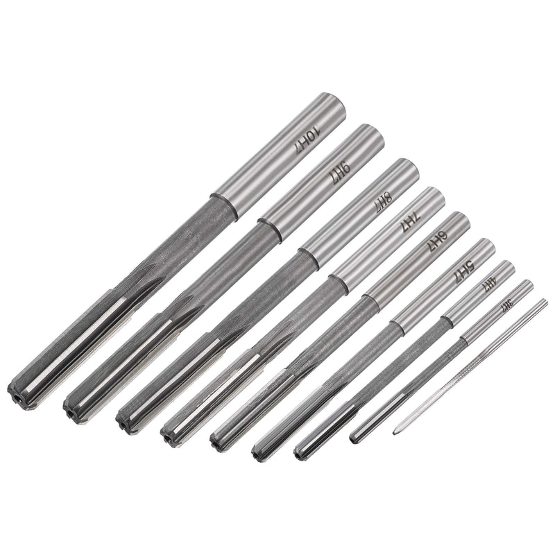 [Australia - AusPower] - uxcell Chucking Reamer Set Lathe Machine Reamer Straight Flute Milling Cutter High Speed Steel H7 Tolerance (2mm 3mm 4mm 5mm 6mm 7mm 8mm 9mm 10mm) 9pcs 