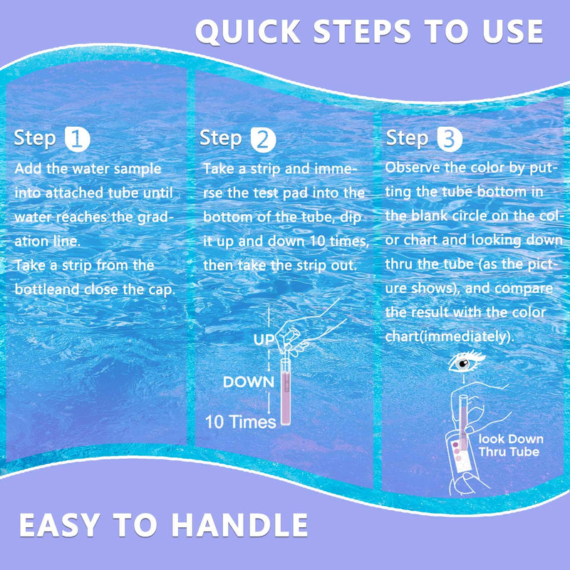 [Australia - AusPower] - Copper Test Strips for Pool Water: 25 Counts Pool Copper Test Kit for Testing Range 0-2 ppm Copper in Swimming Pool Hot-Tub Spa - Pool Metal Test Kit for Above-Ground and Inground Pool Testing Copper 