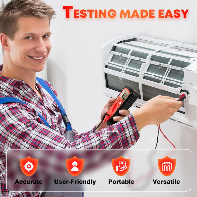[Australia - AusPower] - DIYSELF Multimeter, 4000 Counts Auto-Ranging Multimeter Tester, Non-Contact Volt Meter, Digital Multimeter for DC/AC Voltage, Capacitance, Resistance, Continuity, Voltage Meter, Capacitor Tester 