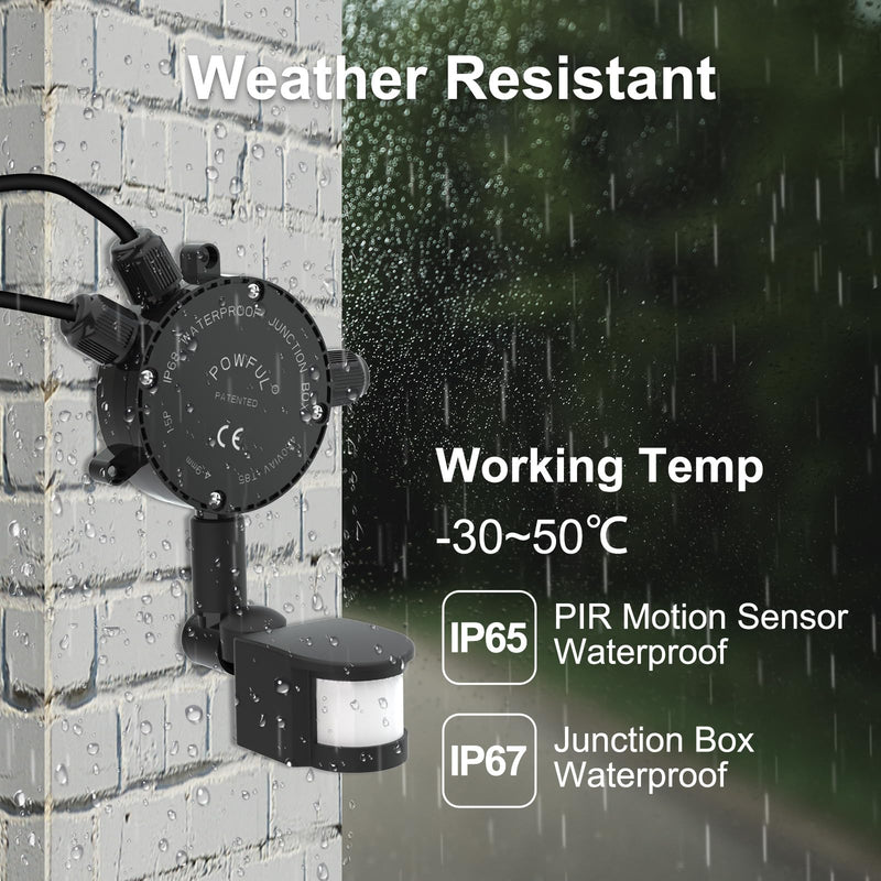 Kekeou Motion Sensor with Junction Box Cable Connector, 160-Degree Replacement Motion Detector for Floodlight, Adjustable Time & Detection Sensitiity Up to 40FT Range, 2 Modes PIR Sensor for any lamps Infrared sensor