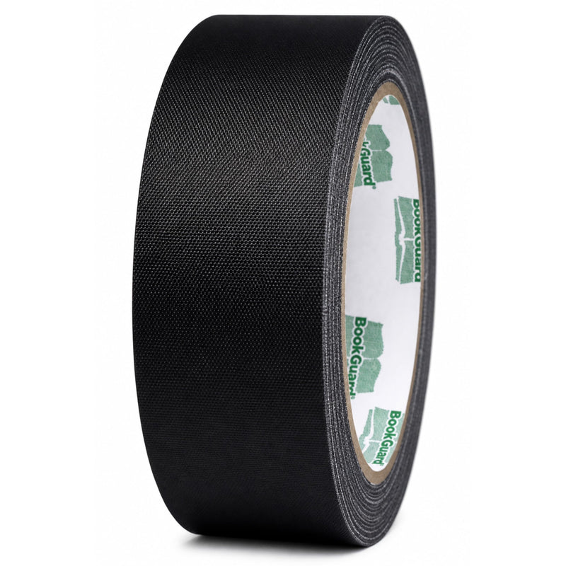 BookGuard Black Bookbinding Tape, 1-1/2 Inch x 15 Yards, 13 Mil Vinyl-Coated Cotton Cloth Book Repair Tape for Book Spine Repair, Library Books, School Books, Hymnals and Bibles 1.5" Wide