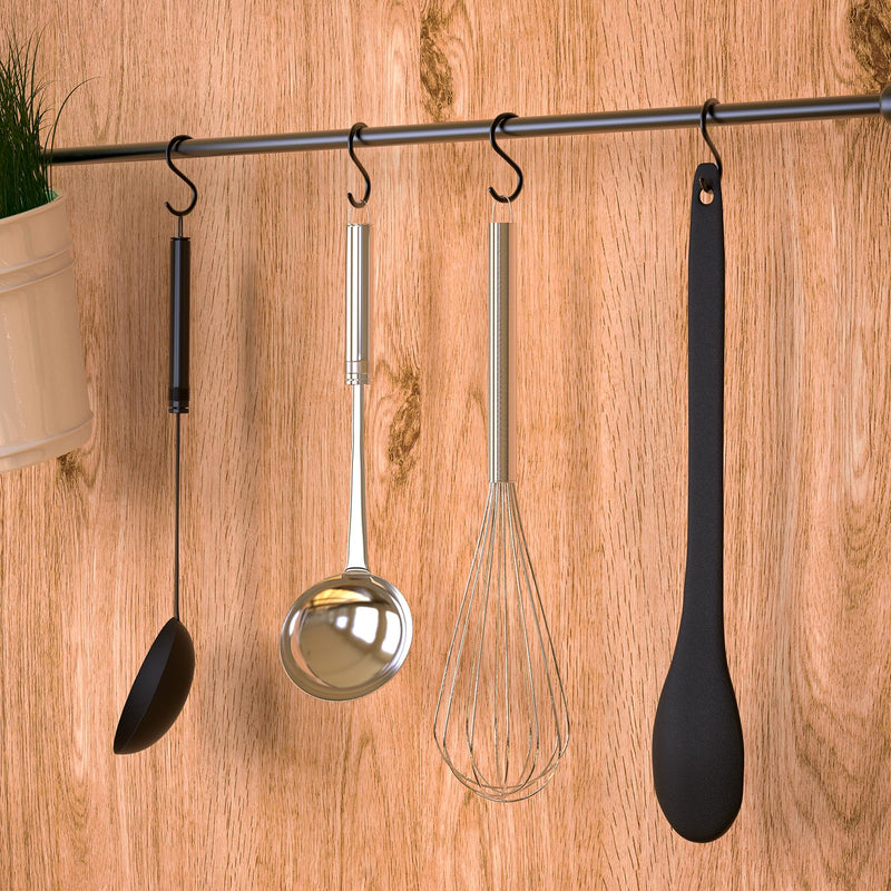 [Australia - AusPower] - T Tulead 40PCS Mini Hanger Hooks Light Duty S Hooks Iron Hanging Hook Jewelry Hooks Black Hooks Connectors 1"x0.7" Length:25mm 