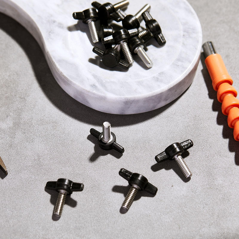 [Australia - AusPower] - 16 Pcs Stainless Steel Thumb Screw Thread Thumbscrew Adjustable Tee Wing Screw Black Wing Knob Bolt for Remove Replace Hand Clamping Tightening Knob Power Supply (1/4"-20 x 3/4") 1/4"-20 x 3/4" 