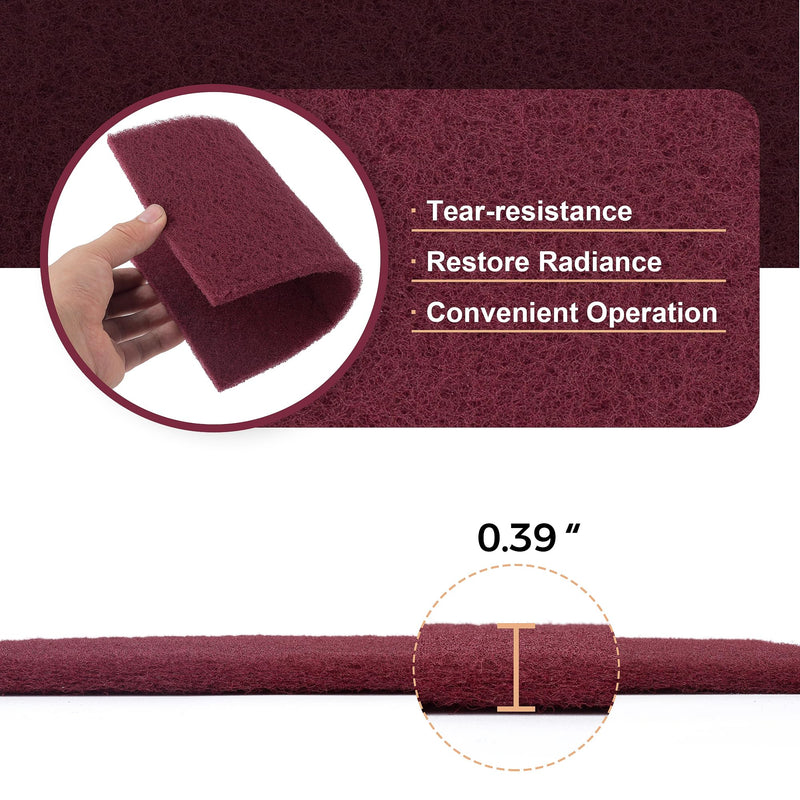 [Australia - AusPower] - S SATC 6" x 9" Maroon General Purpose Scuff Pads,10 Pack Automotive Scotch Brite Pads for Scuffing,Scouring,Sanding,Paint Primer Prep Adhesion Scratch for Automotive Restoration,Handicrafts… 