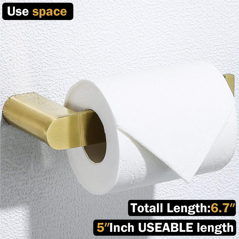 RANDOM Brushed Gold Toilet Paper Holder,Bathroom Hardware Accessories SUS 304 Stainless Steel Modern Tissue Paper Roll Holder Nordic Minimalism Contemporary Hotel Style Wall Mount. Round