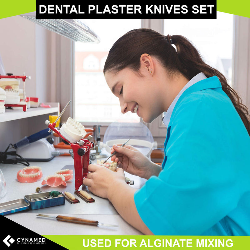 [Australia - AusPower] - Dental Fahenstock Large, Small Knife, Cynamed Plaster Alignate Spatula and Knife Mixing Modeling Labratory Restorative Instruments 6 Pcs 