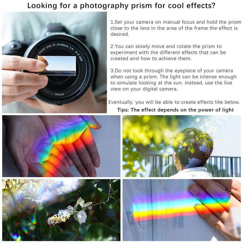 [Australia - AusPower] - QFkris 4pcs Clear K9 Crystal Triangular Prism for Photo Rainbow Lights Crystal Optical Prisms Glass Physics Teaching Refracted Light Spectrum Students Presents Gift,50mm/2inch 