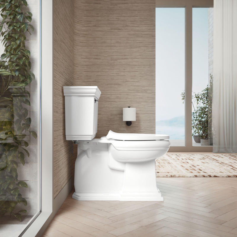 KOHLER K-28004-0 Drift ReadyLatch Quiet Close Elongated Toilet Seat, White, Grip-Tight Installation, Slam Prevention