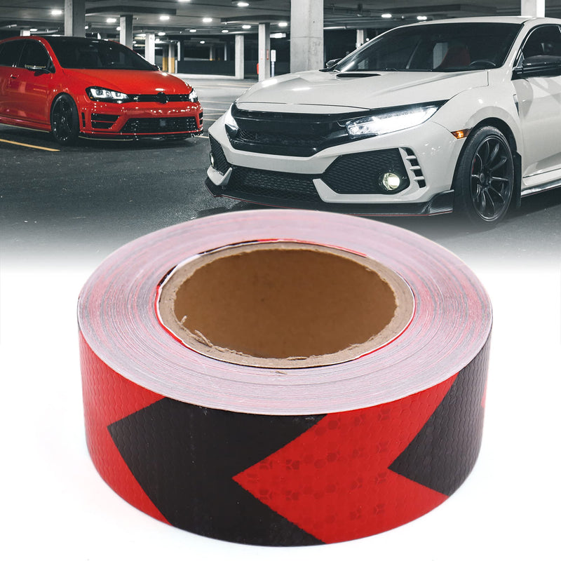 uxcell Red Black Arrows Printed Reflective Safety Warning Conspicuity Tape Sticker 25M