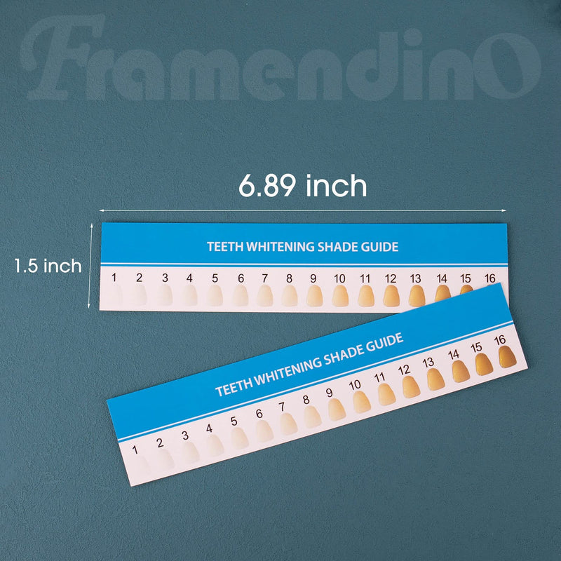 [Australia - AusPower] - Framendino, 50 Pack Paper Teeth Shade Guide Whitening Comparing Chart for Home Care 1 Count (Pack of 50) Rectangle 
