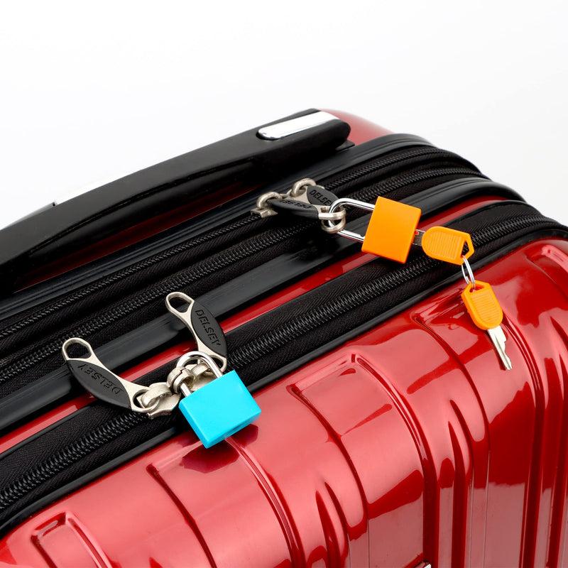 [Australia - AusPower] - 4 Pcs Suitcase Locks with Keys Multicolor Mini Keyed Padlock Febwind Metal Padlock Luggage Padlocks Plastic-Covered Copper Keyed Padlock for Suitcase, Backpack, Boxes, Laptop Bag 4 Colors A 