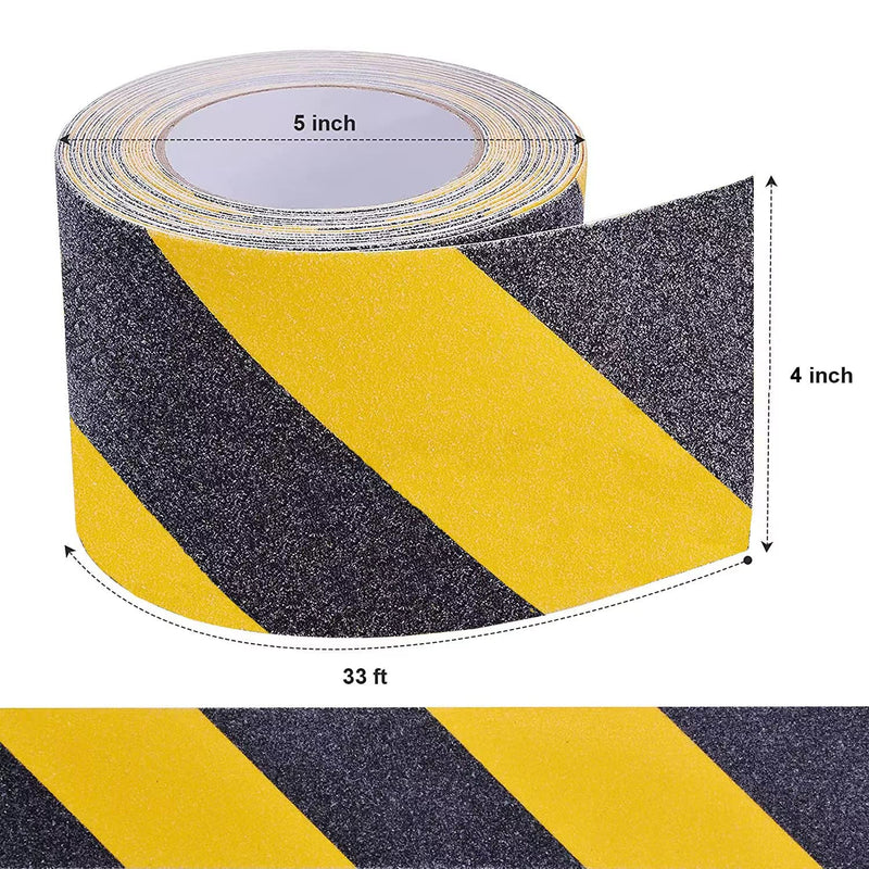 Qingluan Anti Slip Tape, Safety Tape Outdoor Waterproof, High Adhesive Grip Tape for Stairs, Tread Steps, Floor, Ramps, Skateboards, Caution to Keep from Slipping (Yellow/Black, 4 Inch x 33 Foot) 4 Inch x 33 Feet Yellow