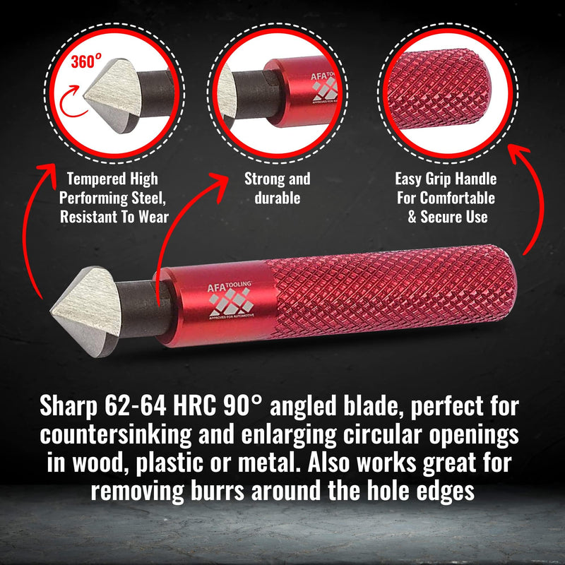 [Australia - AusPower] - AFA Tooling - Deburring Tool & Countersink Hand Reamer with 10 Extra Blades - Works on Metal, Resin, PVC Pipes, Copper, Plastic and 3D Printed Edges - Plumbing & 3D Printing Burr Removal Reamer Tool Reamer & Deburring Tool 