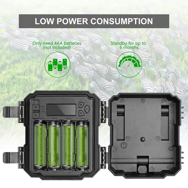 [Australia - AusPower] - WOSPORTS Mini Trail Camera,24MP 1080P HD Game Hunting Camera Motion Activated with IR Night Vision Waterproof Video Cam for Wildlife Scouting Hunting Deer Cam 