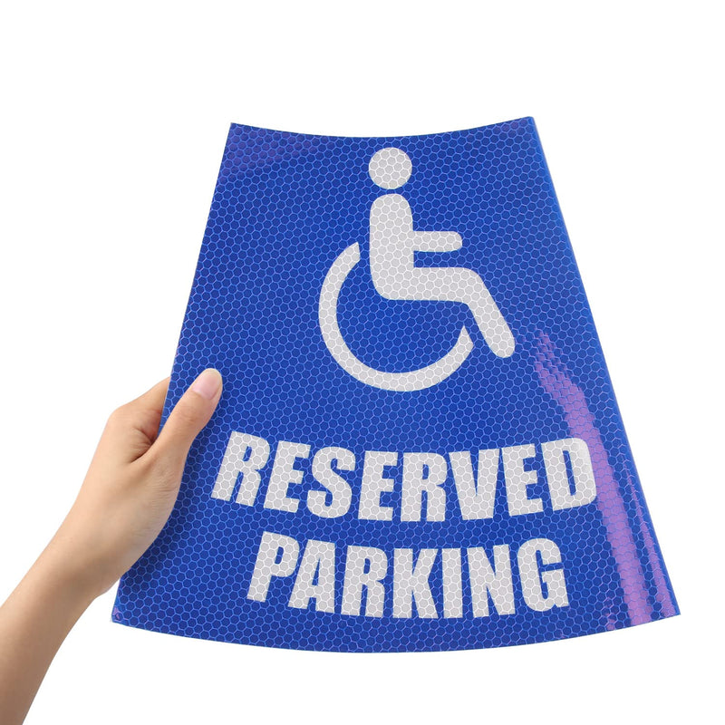[Australia - AusPower] - BATTIFE 4 Pack "Reserved Parking" Bright Reflective Collars, Cone Message Stickers for Traffic Safety Cones, 360° High Visible Signs for Driveway Road Outdoor Use (Blue) Reserved Parking--Blue 
