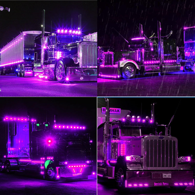[Australia - AusPower] - 20pcs Purple DC12-24V IP68 Waterproof Trailer LED Lights Side Marker and Clearance Indicators Lights for RV, Camper, Truck, Van, Caravan and Boat, Front and Rear 20Pcs Purple 