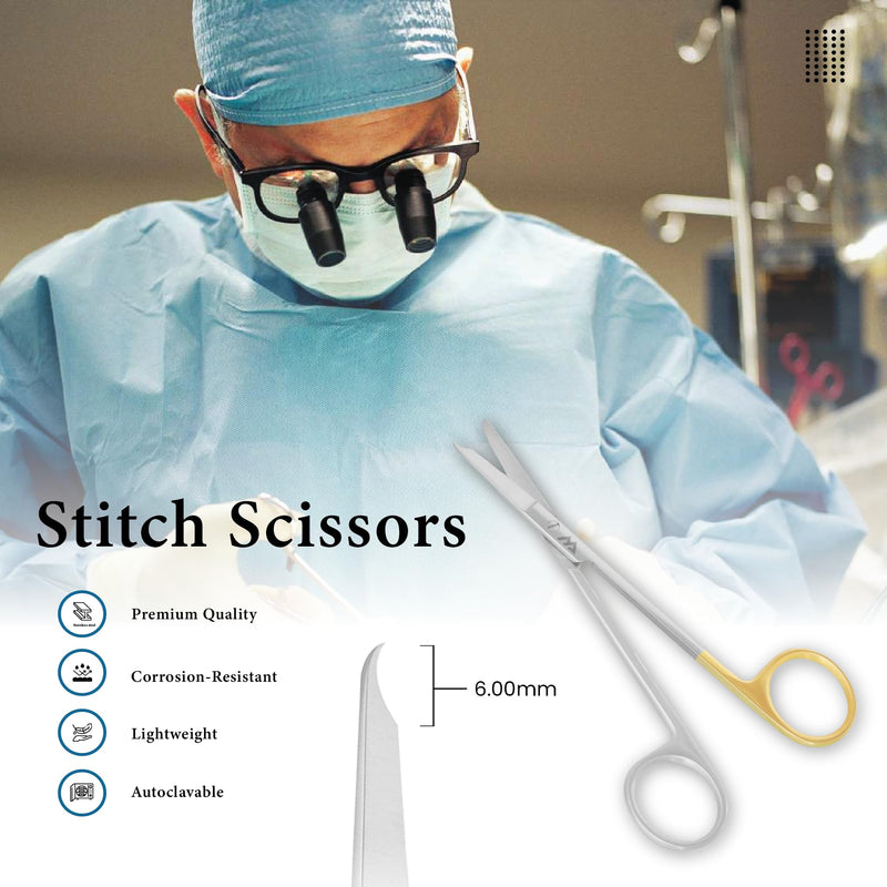 [Australia - AusPower] - Premium Quality Suture Scissors with extra Fine Sgarpness (13 CM) 13 CM 