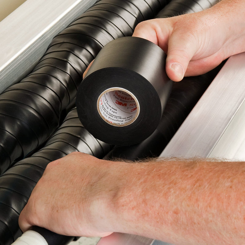 3M Scotch Fire-Retardant Electric Arc Proofing Tape 77, 3 in x 20 ft, Black, 1 Roll, UL Listed and RoHS 2011/65/EU Compliant 3" x 20'