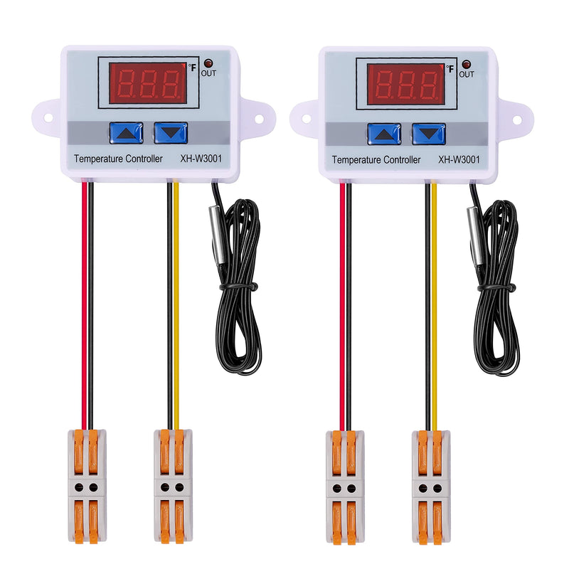 [Australia - AusPower] - VIGELA AC110~220V 1500W XH-W3001 ℉ Temperature Controller with Waterproof Probe and Quick Connector(2 Pieces) XH-W3001/℉ AC110~220V 