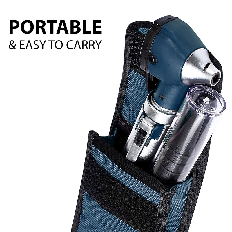 SURGICAL ONLINE Fiber Optic Mini Otoscope Rainbow Many Colors - Pocket Otoscope with Case ENT Diagnostic Set w/Extra Bulb Included (Navey Blue)