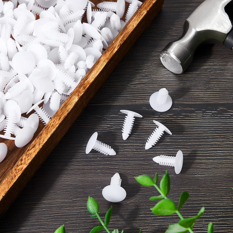 [Australia - AusPower] - Taiyin 1" Vapor Barrier Christmas Tree Clips Plastic Nylon Rivet Clips White Furniture Assembly Shelves Retainer for Crawlspace Barrier Poly Liners, Covers and Encapsulations(200 Pcs) 200 