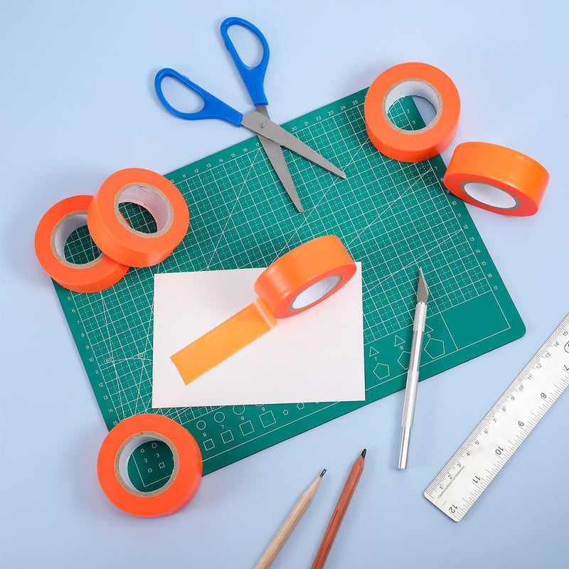 6 Pack Orange Flagging Marking Tape 1''x 600 ft Non Adhesive Plastic Ribbon Neon Marking Roll Survey Tapes for Tree, Hunting Trail, Boundaries, Hazardous Areas, Home and Workplace Use