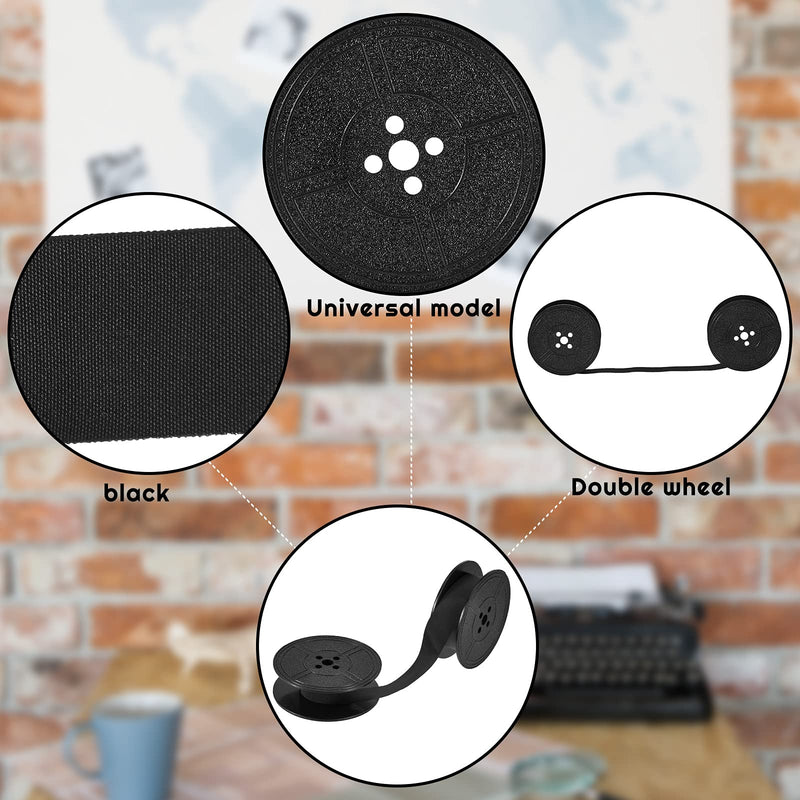 [Australia - AusPower] - 4 Pairs Universal Typewriter Ribbon Twin Spool Typewriter Ribbon Twin Spool Replacement Pack for Most Typewriter (Black) Black 