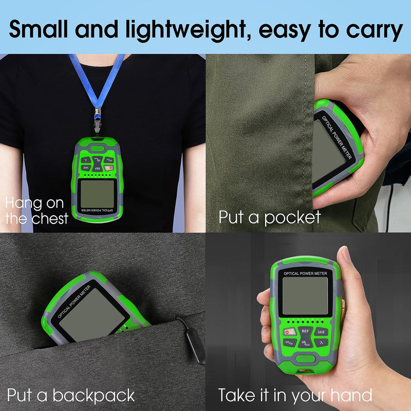 [Australia - AusPower] - Dry Cell A-M70 OPM Portable Fiber Optic Power Meter Integrated Machine 30 (FC/SC/ST) & RJ45 Network Test Portable Fiber Optic Tester ‑70 to +10 1pc FC to LC Adapter 