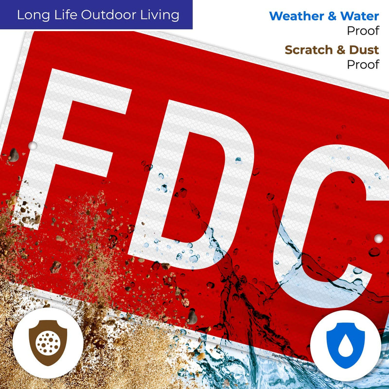FDC Sign, Red Background, 12x18 Inches, 3M EGP Reflective .063 Aluminum, Fade Resistant, Made in USA 12x18 Reflective