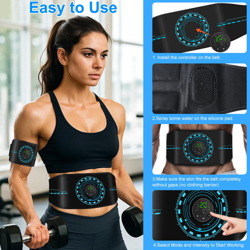 [Australia - AusPower] - ABS Stimulator Muscle Toner, AB Machine for Abdomen/Arm/Leg, Muscle Stimulator for Muscle Growth, Ab Toning Belt Muscle Stimulator for Men and Women 3 Pack Set-3 