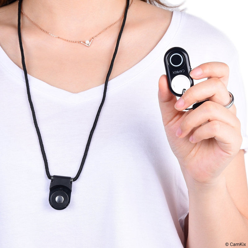 [Australia - AusPower] - Camera Shutter Remote Control with Bluetooth Wireless Technology - Works Flawlessly with iPhone/iPad and Android - Range: Up to 30 ft (10 m) - Compact Style - Take it with You Anywhere White 