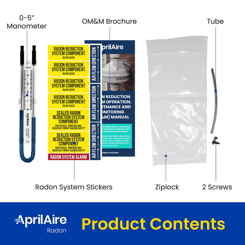 [Australia - AusPower] - AprilAire Easy to Read 0-5" Manometer, Radon Manometer, ARN05M 