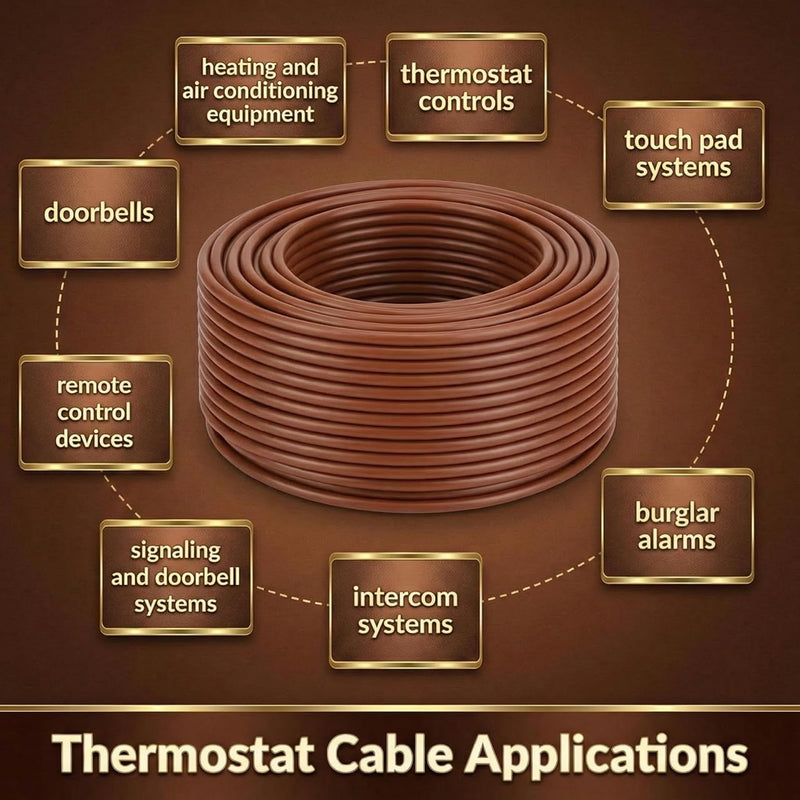 Buryeah Thermostat Wire Bell Wire Solid Copper Cable 18 Gauge ETL, Power Circuit Cable Moisture, Heat and UV Resistant for Low Voltage Applications Use(18/2,100 ft) 100 ft 18/2