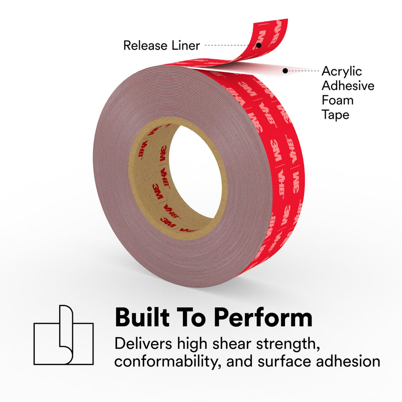 3M VHB Tape LSE-110WF, White, 1/2 in x 36 yd, 45 mil, 1 Roll