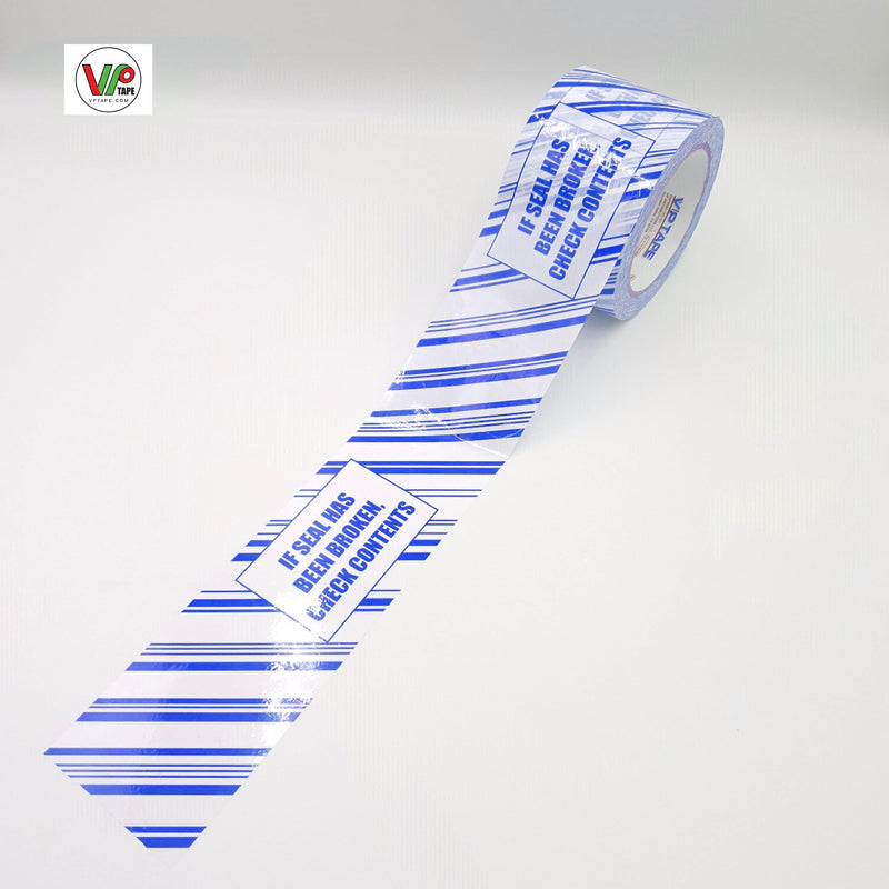 VP Printed Security Packing Tape, 3Inch x 110 Yards, Thickness 2.0 Mil,6 Rolls., blue &white (3s) 6