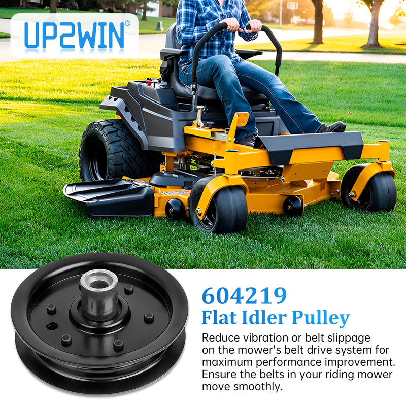 [Australia - AusPower] - UP2WIN 604219 Flat Idler Pulley Compatible with Hustler Dash 34" 42" Raptor 36" 42" 52" 54" Mower Deck, 126123 Idler Pulley Compatible with 939223 938498 938977 933614 934802, Replaces Rotary 15211 1 1P 
