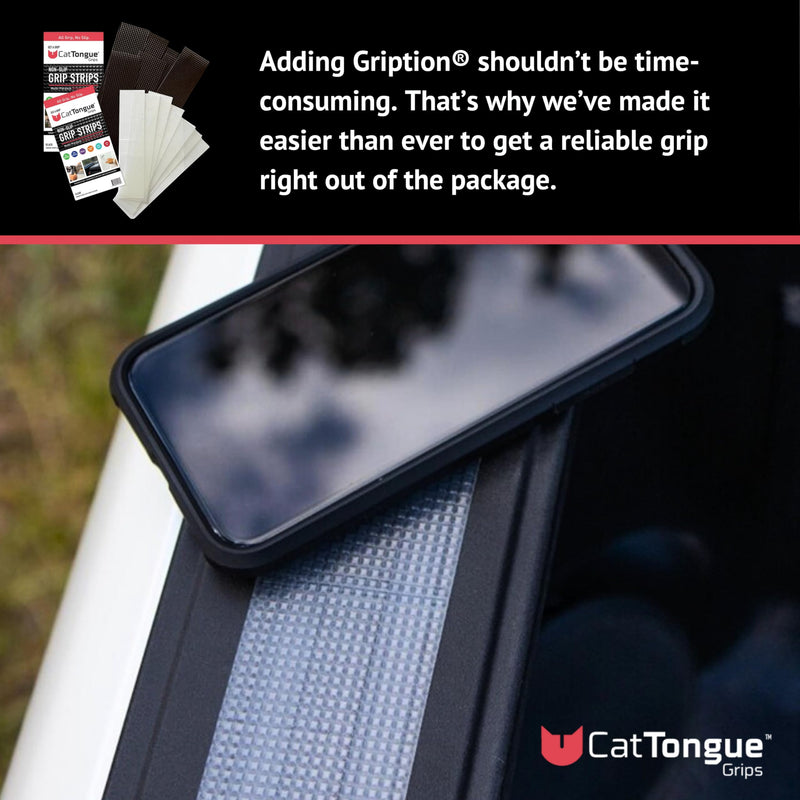 [Australia - AusPower] - Non-Abrasive Grip Tape Strips by CatTongue - Heavy Duty Waterproof Non Slip Strips for Indoor & Outdoor Use - Thousands of Grippy Uses: Furniture, Bathtubs, Frames, Gaming and More! (Black) 1-Pack Black 