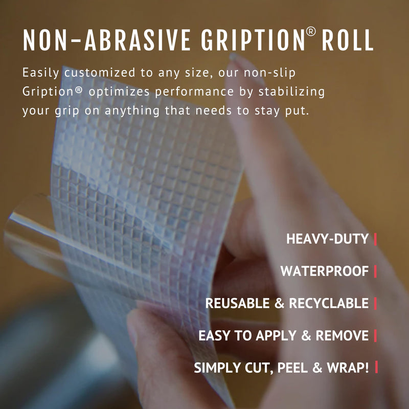 CATTONGUE GRIPS Non-Abrasive Grip Tape Roll - 2” Wide Heavy-Duty, Waterproof Anti-Slip Tape for Bathtubs, Stair Treads, Ramps & More - Indoor & Outdoor Non-Skid Solution (Clear, 10ft) 2" x 10' Clear