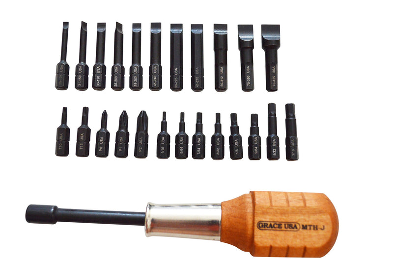 Grace USA - Gunsmith 24 Bit Mag Tip Screwdriver Set - GRMT24 - Gunsmith Tools - Screwdrivers