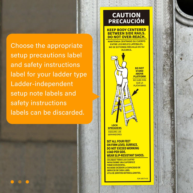 Step Ladder Safety Labels Stickers Compatible with Werner Fiberglass Stepladder Label Kits, Ladder Weight Stickers Replacement for Werner Ladder Labels (Pack of 8) 8 Pack